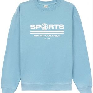 Sporty and Rich Sports logo-print sweatshirt - stone blue (XS)